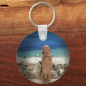 Sehen Sie Hunde am Strand Schlüsselanhänger (Vorderseite)