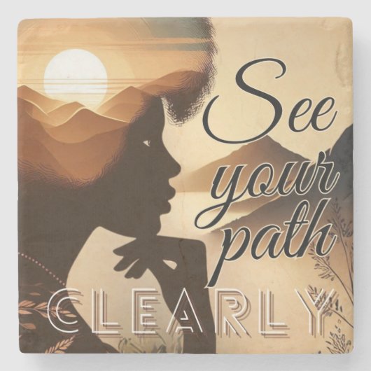 Sehen Sie Ihr Pflaster deutlich Steinuntersetzer (Vorderseite)