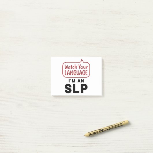 Sehen Sie Ihre Sprache, ich bin ein SLP Post-it Klebezettel (Auf Schreibtisch)