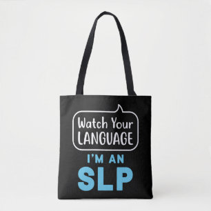 Sehen Sie Ihre Sprache Ich bin ein SLP-Sprecher Pa Tasche