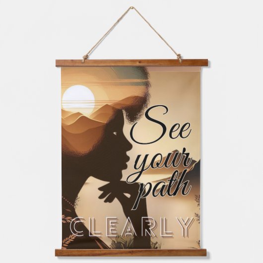 Sehen Sie Ihren Weg klar und deutlich Wandteppich Mit Holzrahmen (Vorderseite)