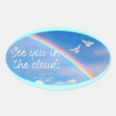 Sehen Sie in den Clouds Oval Stickers 20 pro Blatt (Vorderseite)