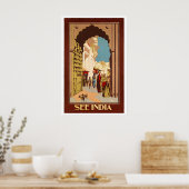 Sehen Sie India Vintage Reiseplakat Poster (Küche)
