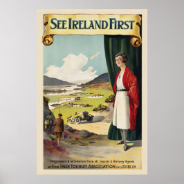 Sehen Sie Irland zuerst Vintage-Reiseposter Poster