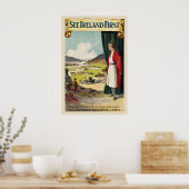Sehen Sie Irland zuerst Vintage-Reiseposter Poster (Küche)