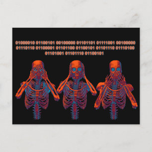 Sehen Sie kein Böses, hören Sie kein Böses, sprech Postkarte