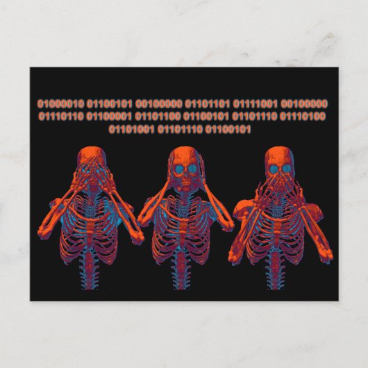 Sehen Sie kein Böses, hören Sie kein Böses, sprech Postkarte (Vorderseite)