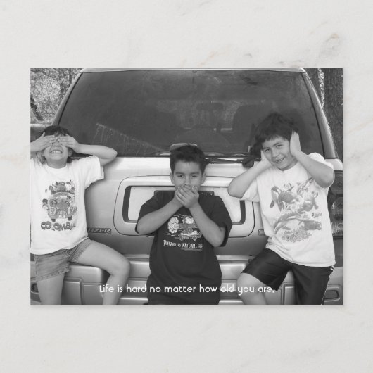 Sehen Sie kein Böses, sprechen Sie kein Böses, hör Postkarte (Vorderseite)