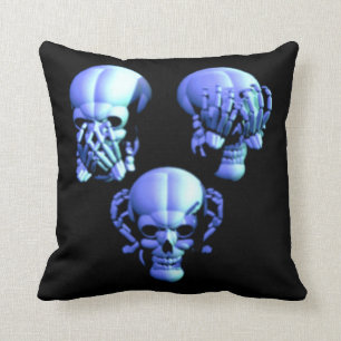 Sehen Sie kein Hören Keine Rede keine bösen Skulls Kissen