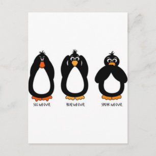 Sehen Sie kein Übel, hören Sie kein Übel, sprechen Postkarte