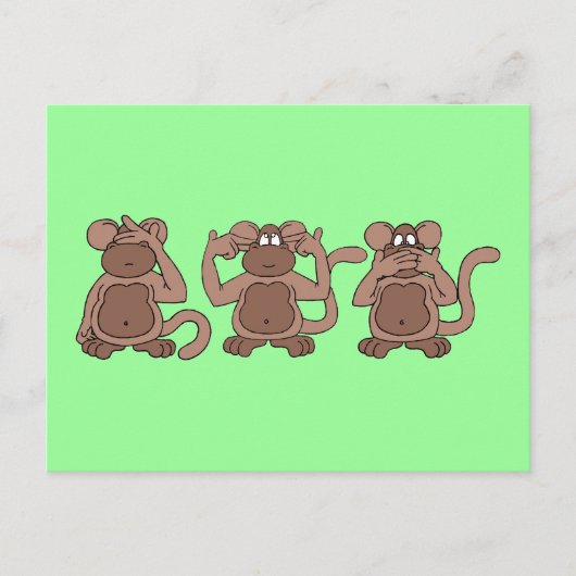 sehen Sie kein Übel Postkarte (Vorderseite)