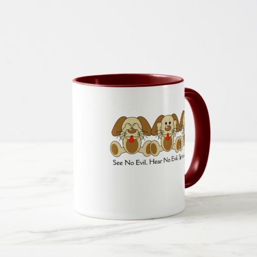 Sehen Sie keine schlechten Welpen Tasse (VorderseiteRechts)