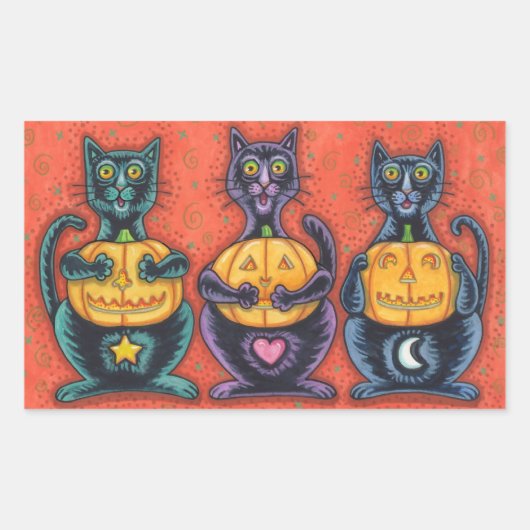 SEHEN SIE KEINE SCHWARZEN KATZKLEIDERSTÜCKE RECHTECKIGER AUFKLEBER (Vorderseite)