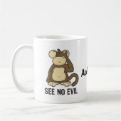 Sehen Sie keine Übel-Affen - zu personifizieren Kaffeetasse (Links)