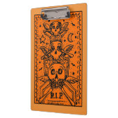 SEHEN SIE KEINEN EVIL FRIEDHOF SKELETON GRABSTEIN, KLEMMBRETT (Links)