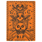 SEHEN SIE KEINEN EVIL FRIEDHOF SKELETON GRABSTEIN, KLEMMBRETT (Rückseite)