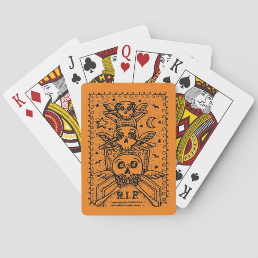 SEHEN SIE KEINEN EVIL FRIEDHOF SKELETON GRABSTEIN, SPIELKARTEN (Rückseite)