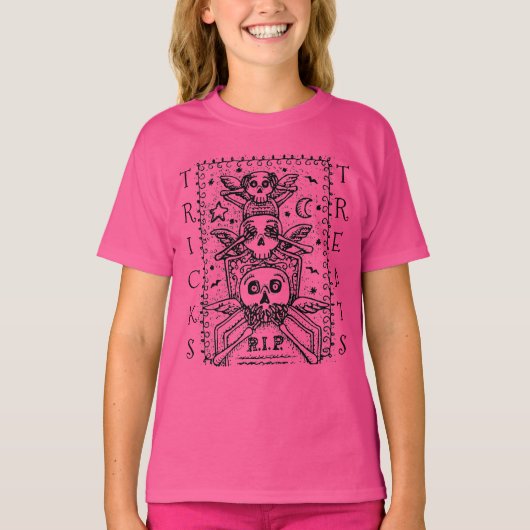 SEHEN SIE KEINEN FRIEDHOF SKELETON TRICK ODER BEHA T-Shirt (Vorderseite)