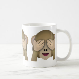 Sehen Sie keinen schlechten Affen Emoji Kaffeetasse
