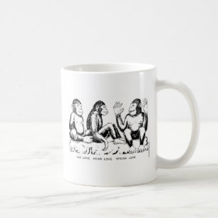Sehen Sie Liebe, hören Sie Liebe, sprechen Sie Kaffeetasse