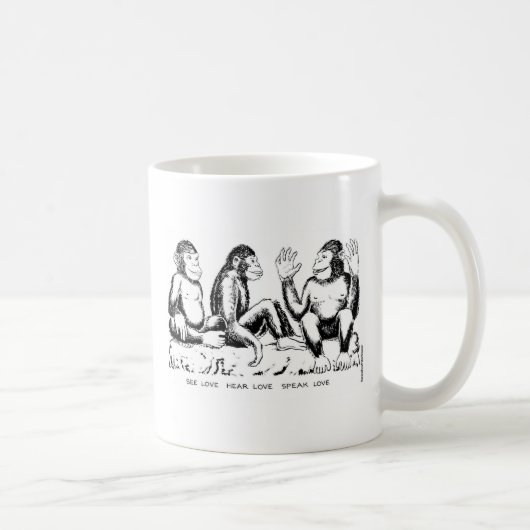 Sehen Sie Liebe, hören Sie Liebe, sprechen Sie Kaffeetasse (Rechts)