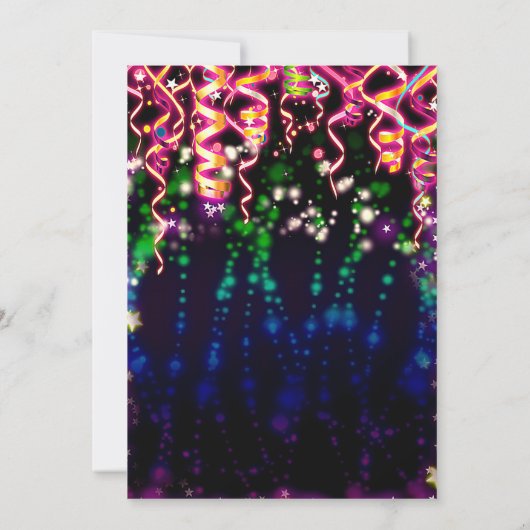 SEHEN SIE MICH GLOW Neon Birthday Party Einladung (Rückseite)