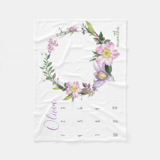 Sehen Sie mich wachsen - Blume Foto Stütze Aquarel Fleecedecke (Vorderseite)