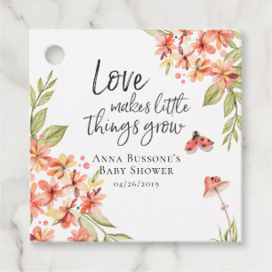 Sehen Sie mir wachsen zu Ladybug Baby Dusche Gev Geschenkanhänger