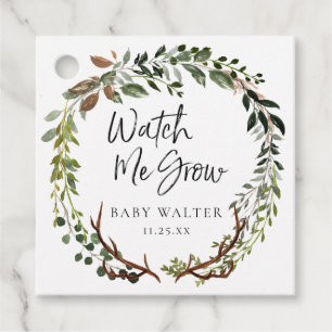 Sehen Sie mir wachsen zu Rustic Baby Showmarke Geschenkanhänger
