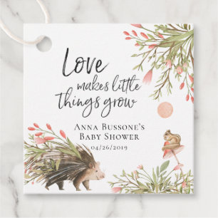 Sehen Sie mir wachsen zu Woodland Baby Showmarke Geschenkanhänger