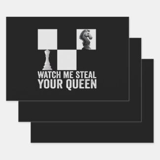 Sehen Sie mir zu, wie ich Ihr Queen Funny Schach B Geschenkpapier Set