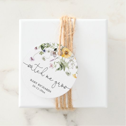 Sehen Sie mir zu, wie ich Wildblume Blumenlavendel Geschenkanhänger (Beispiel)