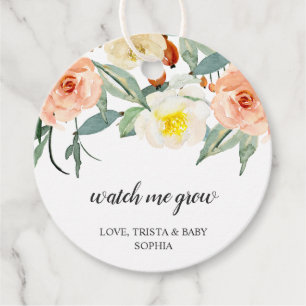 Sehen Sie mir zu, wie ich wuchs Peach Floral Girl Geschenkanhänger