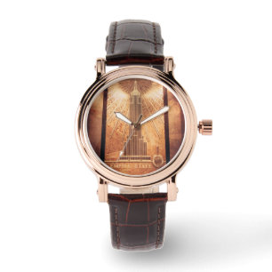 Sehen Sie mit Brown Leather Band und Souvenirdesig Armbanduhr
