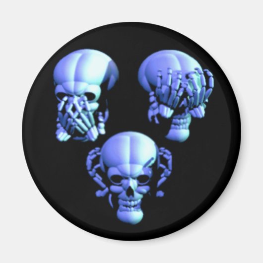 Sehen Sie nein, hören Sie nein, sprechen Sie kein  Magnet (Vorne)