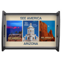 "Sehen Sie Plakat-Serviertablett Amerikas" Arizona