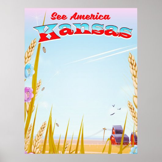 Sehen Sie sich Amerika an! - Kansas Poster (Vorne)