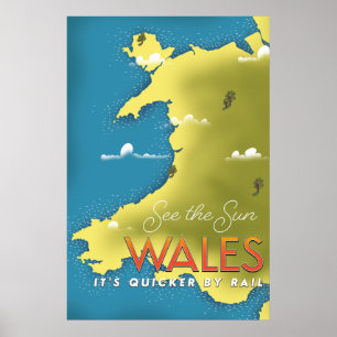 Sehen Sie sich das Reiseplakat Sun Wales an. Poster