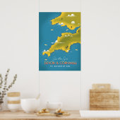Sehen Sie sich das Sun - Devon & Cornwall Reisepla Poster (Küche)