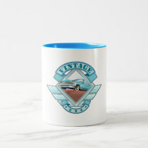 Sehen Sie sich das US Vintage Flugplakat der 50er Zweifarbige Tasse