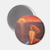 Sehen Sie sich den Magneten der Sunset Mermaid-Kun Magnet (Vorderseite/Rückseite)