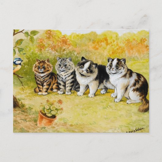 Sehen Sie sich die Birdy von Louis Wain an Postkarte (Vorderseite)