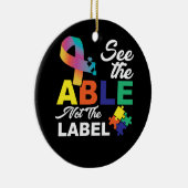 Sehen Sie sich die Fähigkeit nicht das Etikett Nie Keramik Ornament (Rechts)