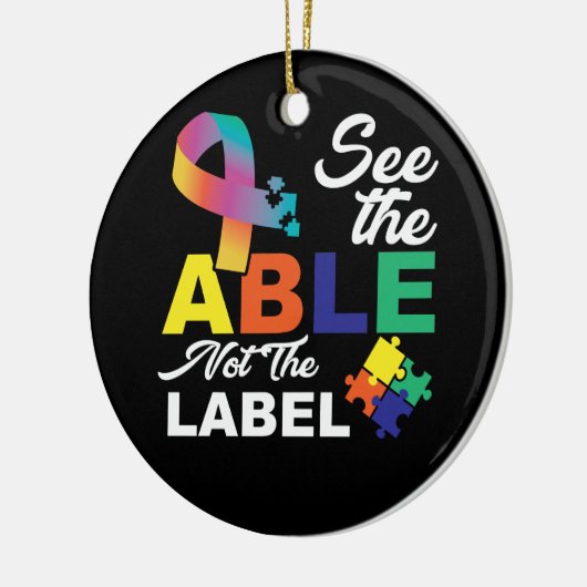 Sehen Sie sich die Fähigkeit nicht das Etikett Nie Keramik Ornament (Links)