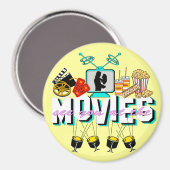 Sehen Sie sich die Filme an - Heller Hintergrund Magnet (Vorderseite/Rückseite)