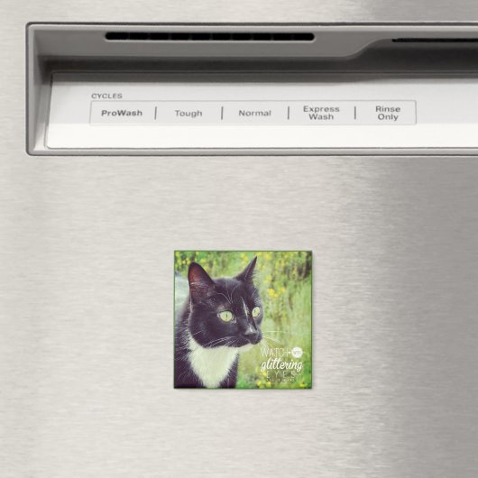 Sehen Sie sich die glitternde Augen-Katze an Magnet (In Situ (Geschirrspüler))