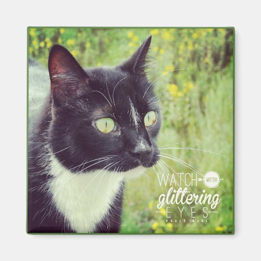 Sehen Sie sich die glitternde Augen-Katze an Magnet (Vorne)