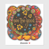 Sehen Sie sich die gute Farbigkeit der Blumen an. Aufkleber (Blatt)