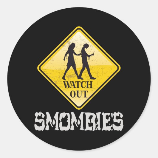 Sehen Sie sich die Smombies an Runder Aufkleber (Vorderseite)