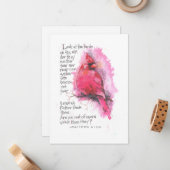 SEHEN SIE SICH DIE VÖGEL AN. MITTEILUNGSKARTE (Vorderseite/Rückseite Beispiel)